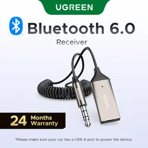 UGREEN Aux to Bluetooth 6.0 Adapter Wireless Receiver for Car Hands-Free with Built-in Microphone AUX 3.5mm Stereo Audio - Dealsforyourdays Auxiliary Cord Grey, n Microphone AUX 3.5mm Stereo Audio Auxiliary Cord Grey, DealsForYouDays